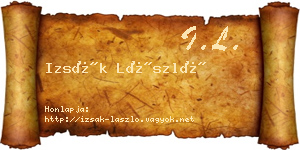 Izsák László névjegykártya